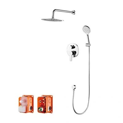 Image of GRIFEMA G17103 PORTO Concealed Shower Mixer System Set with Valve,250MM Stainless Head and ABS Handheld Shower,Chrome