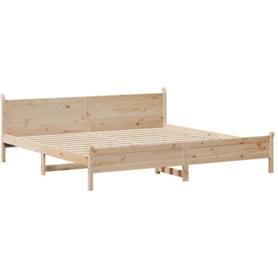 Image of vidaXL Bed Frame without Mattress 200x200 cm Solid Wood Pine