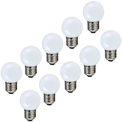 Image of Aiwerttes E27 LED Light Bulb,Colored Bulb 2W Golf Ball Bulb, 20W Incandescent Equilavent, AC220 240V,200 Lumen,3000K Warm White Edison Screw Non Dimmable,10 Packs