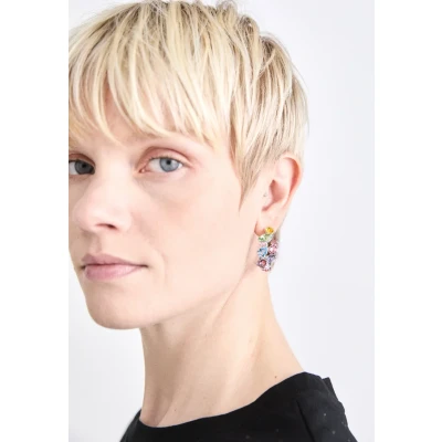 Image of Swarovski Gemstone 5692412 asymmetrical hoop earrings