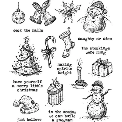 Image of Stampers Anonymous Tim Holtz Cling Stamps, Multi Colour, 22.86 x 17.78 0.76 cm