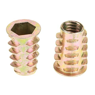 Image of Hilitand 10 Pcs M10 x 25mm Hex Drive Head Furniture Nut, Zinc Alloy Wire Nuts, Type Threaded Socket Screw for Wood Insert Assortment Kit