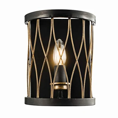 Image of Matt Black &amp; Rustic Bronze E14 Wall Light