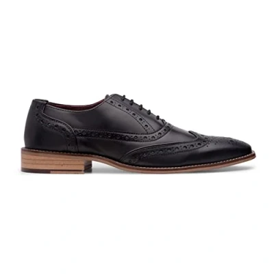 Image of Mens Laced Brogues Shoes Classic Tailoring Black Tan Brown Vintage Formal Smart 9