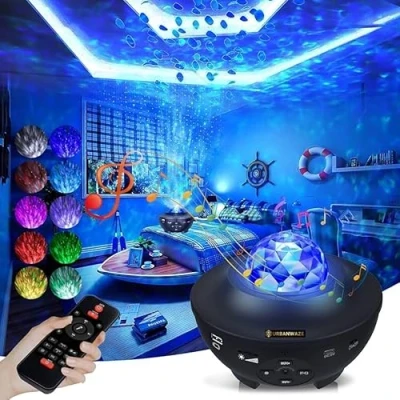 Image of URBANWAZE Galaxy Projector with Remote Control, Star Bluetooth Speaker, Starry Sky Night Moon Lamp, Kids Adults Ceiling Bedroom Living Room Timer Light Gifts USB Colour Changing Music