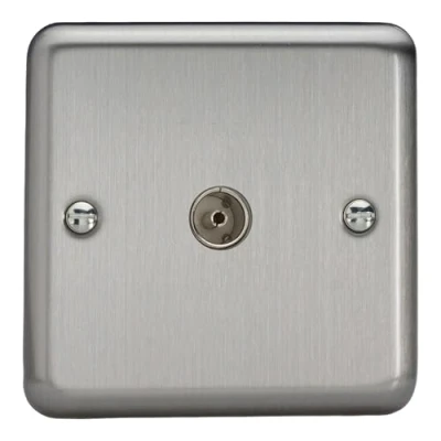 Image of Varilight 1G Co axial TV Socket Matt Chrome XS8