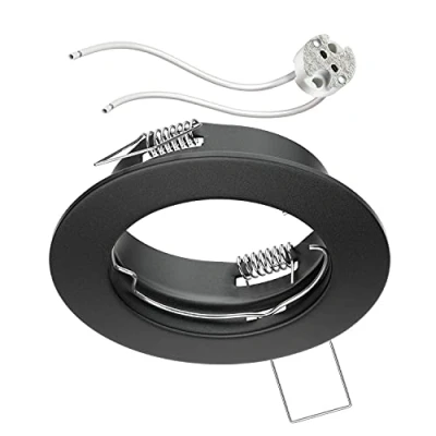 Image of ledscom.de Ceiling Mounting Frame Fere Black matt (LED/Halogen/MR16/50mm) incl. GU5.3 Socket