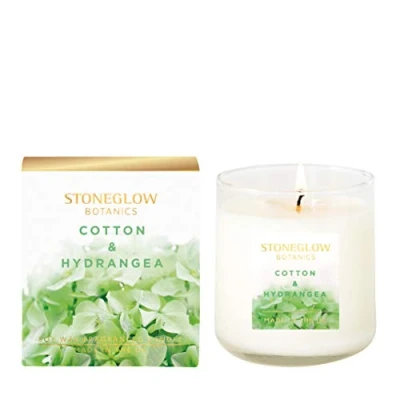 Image of Stoneglow Botanic Cotton &amp; Hydrangea Boxed Candle In Glass Timbler