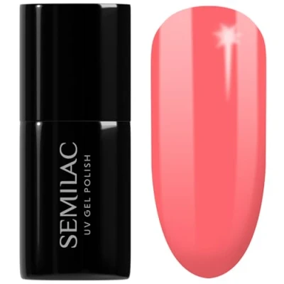 Image of SEMILAC 033 Pink Doll Gel Nail Polish. 100% Odourless, Long Lasting &amp; Easy To Apply. UV/LED Varnish For Manicure Pedicure At Home Or Salon 7ml