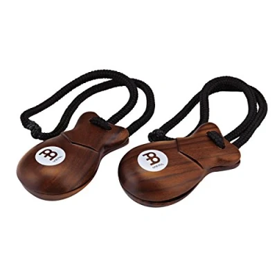 Image of Meinl Percussion Traditional Finger Castanet with Straps Musical Instrument Indian Rosewood, Natural (FC1)