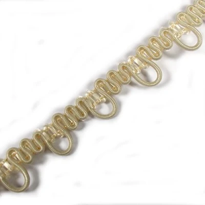 Image of Button Looping Nortexx 10mm Wide Elastic Loops Champagne (2 Metres)