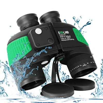 Image of ESSLNB Marine Binoculars 7X50 Compass BAK4 Prism with Night Vision Rangefinder Strap and Bag 100% IPX7 Waterproof For Hunting Bird Watching Boating