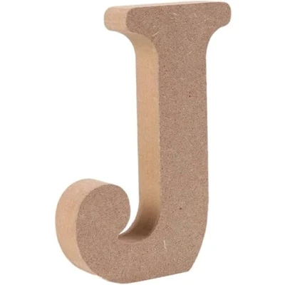 Image of Wooden MDF Letter J Size 8cm Tall Free Standing Letters for Arts &amp; Crafts Personalized Name Decor