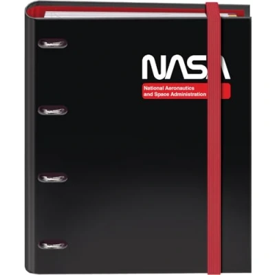 Image of Dohe 4 Ring Binder with Refill 100 Sheets A4 Size, Colour Dividers, Envelope Document Holder, Paper 90 g/m², Compressor FSC Mix AEN COC 000243 NASA Black