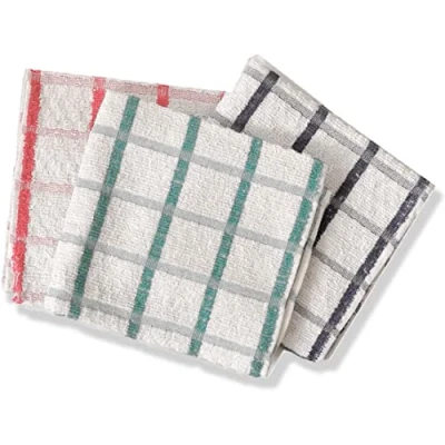 Image of DreamNights Terry Towelling Tea Towels 100% Cotton Kitchen Towel Super Absorbent and Fast Drying Dish Machine Washable Cloths, T 65x40 cm (Pack of 10)