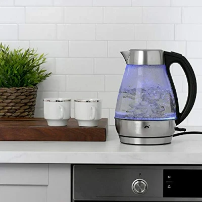 Image of Ovation 2200w Illuminating Blue LED Glass Light up Electric Jug Kettle 1.7L