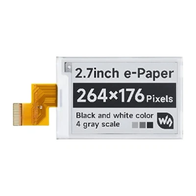 Image of Waveshare 2.7 Inch E Paper Raw Display Panel 264x176 Resolution 3.3v Ink Electronic Screen without PCB with Embedded Controller,Communicating via SPI Interface