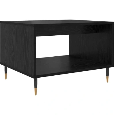 Image of vidaXL Coffee Table Black oak 60 x 50 40 cm Engineered wood
