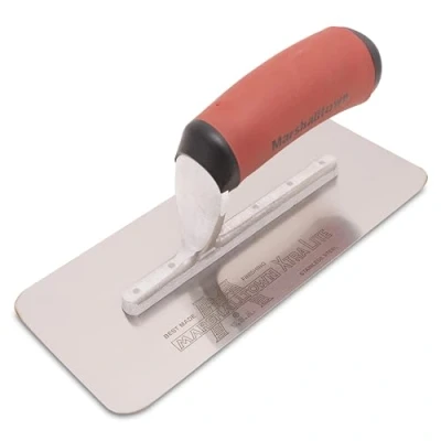 Image of MARSHALLTOWN The Premier Line MXS11SSD 11 Inch by 3 3/4 Stainless Steel Venetian Plastering Trowel with DuraSoft Handle
