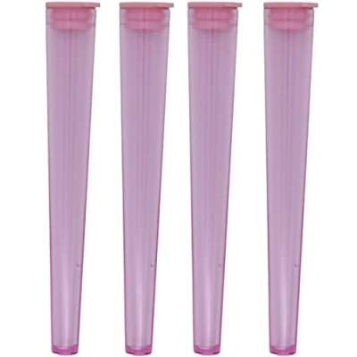 Image of Cherry on Top King Size Cone Holder Air Tight Hard Plastic Tube Smoking Rolling Cig Tube, 4 Holders Pink