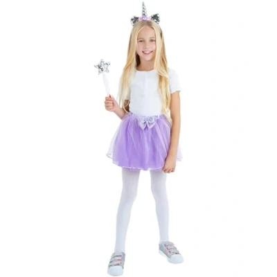 Image of Smiffys Purple Unicorn Kit with Tutu, Headband &amp; Wand, Girls Fancy Dress, Child Dress Up Accessories