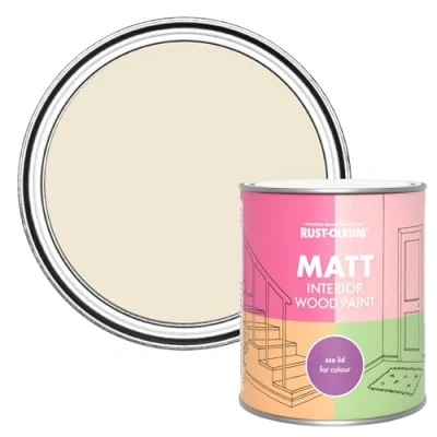 Image of Rust Oleum Beige Interior Wood Paint in Matt Finish Quarry Lime 750ml