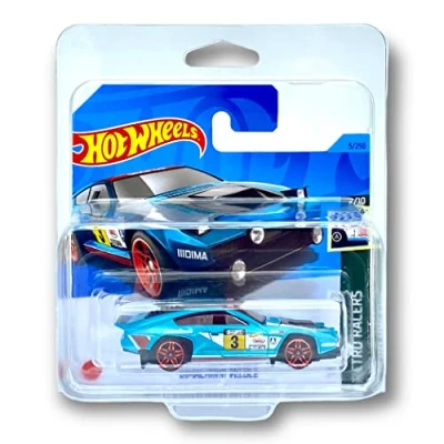 Image of Hot Wheels Dimachinni Veloce (Teal Blue) 2/10 Retro Racers 2023 5/250 (Short Card) *** COMES IN A KLAS CAR KEEPER PROTECTIVE COLLECTORS CASE HKJ78