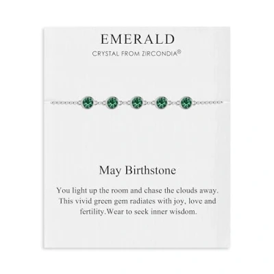 Image of Philip Jones May Birthstone Bracelet Created with Emerald Zircondia® Crystals