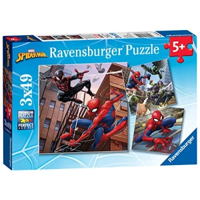 Image of Ravensburger Marvel Spiderman 3 x 49 piece Jigsaw Puzzles for Kids age 5 years and up