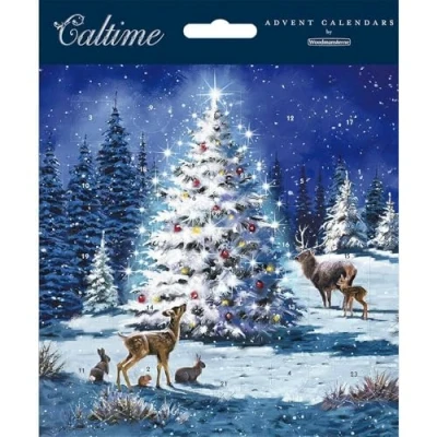 Image of Woodmansterne Snowy Christmas Tree Mini Advent Calendar