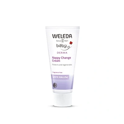 Image of Weleda Baby Derma Nappy Cream, White Mallow, Barrier Cream for Baby, Dermatologically Tested Very Dry Skin, Developed by Professionals, Fragrance Free, 50 ml