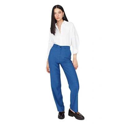 Image of Trendyol Pants Navy Blue Cigarette