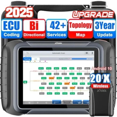 Image of XTOOL D8W Car Diagnostic Tool, Topology Map, ECU Coding, 38+ Services, Bidirectional Contral OBD2 Scanner, CANFD&amp;DOIP, V.A.G Guided, All Systems Diagnostics, 3 Year Updates, Upgrade of D8S/D8