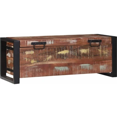 Image of vidaXL Storage Chests 80x30x30cm Solid Reclaimed Wood and Metal