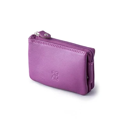 Image of Lakeland Leather Multi Pocket Coin Purse in Pink