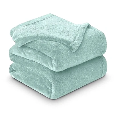 Image of GC GAVENO CAVAILIA Luxurious Fleece Mink Blanket, Warm &amp; Thermal Blankets Throws, Cuddly Throws For Sofas, Duck Egg, 200X240 Cm