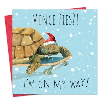 Image of Twizler Funny Christmas Card Tortoise Merry Cards Xmas Mens for Him Husband Dad Son Womens Her Wife Mum Daughter