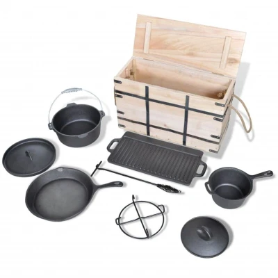 Image of vidaXL Dutch Oven Set 9pcs