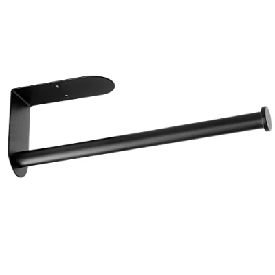 Image of Black Kitchen Roll Holder Wall Mounted, OBODING, Self Adhesive or Drilling Paper Towel Under Cabinet for and Bathroom (Black)
