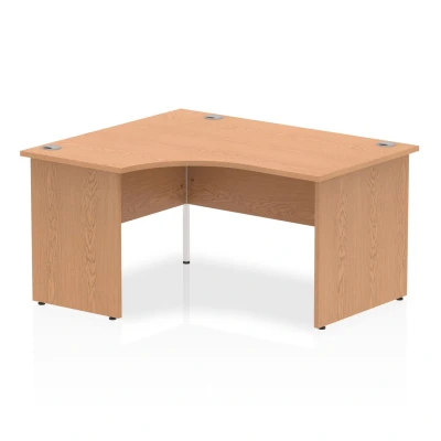 Image of Impulse 1400mm Left Crescent Desk Oak Top Panel End Leg