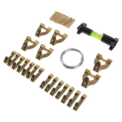 Image of Citystores® 48 pc Picture Hanging Kit Complete Solution with Spirit Level, Hooks, Nails, and Wires for Frames &amp; Photos
