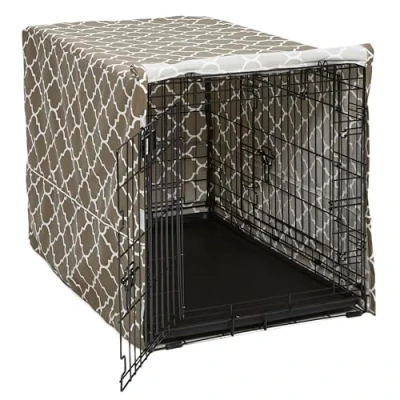 Image of MidWest Homes for Pets Dog Crate Cover with Teflon Fabric Protector, Privacy Fits and New World 91.44 cm Long (36 Inch) Crates, Machine Wash &amp; Dry, CVR36T BR; Brown