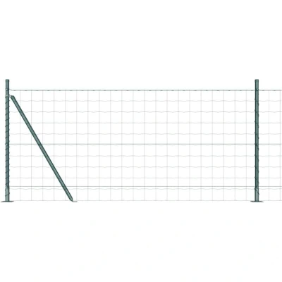 Image of vidaXL Euro Fence with 7 Flanged Posts 0.8x10 m Galvanised Steel