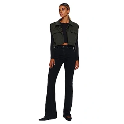 Image of Trendyol Women&#039;s Damen Gerade Fackel Hohe Taille Jeans, Black, 6