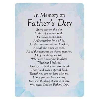 Image of Widdle Celebrations In Memory on Father&#039;s Day Waterproof Graveside Memorial Card TY193