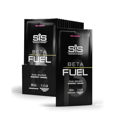 Image of Science in Sport Beta Fuel 80 Dual Source Energy Drink Powder, Red Berry Flavour Carb 80g of Carbs Per Pack (15 Pack)