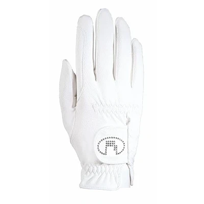 Image of Roeckl Sports equestrian gloves LISBOA, ladies summer riding glove, white/white 6.5
