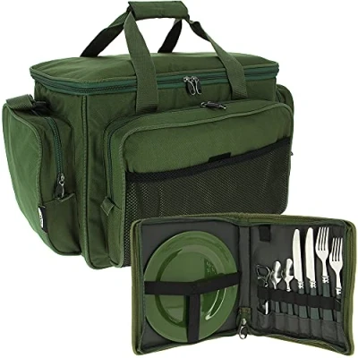 Image of Sporting Wholesale NGT Carp Fishing Spacious Insulated Carryall Tackle Bag with Day Cutlery Set