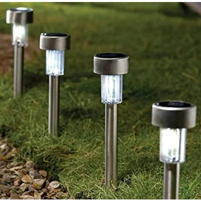Image of Garden Mile Solar Powered Outdoor LED Stake Lights Fully Waterproof Wireless Lamp Security Ornaments for Patio, Fence, Landscaping, Pathway Lighting Pack of 5