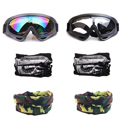 Image of YAAVAAW 2Pcs Children’s Safety Glasses and 4Pcs Adjustable Multi purpose Masks,Kids Outdoor Game Protective Goggles Eyewear,for Nerf Guns N Strike Elite Series Foam Blasters Gun